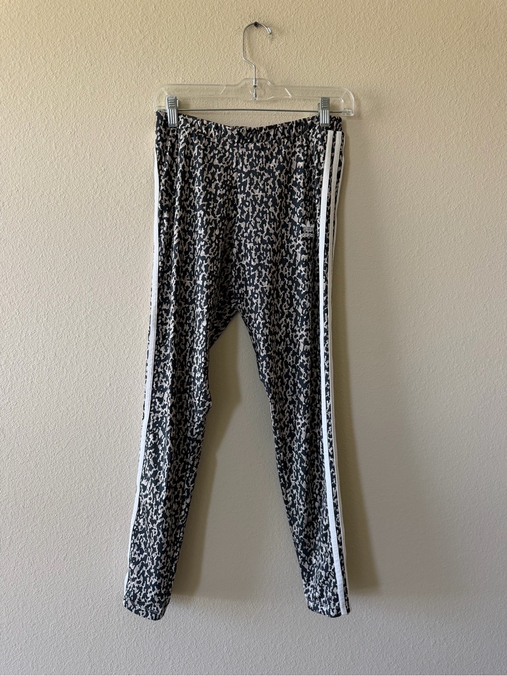 Adidas Cheetah Printed Track Pants with Side Stripes